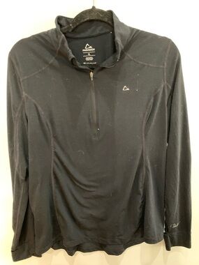Paradox Black Half-Zip Performance Top size XL hole thumbs woman’s